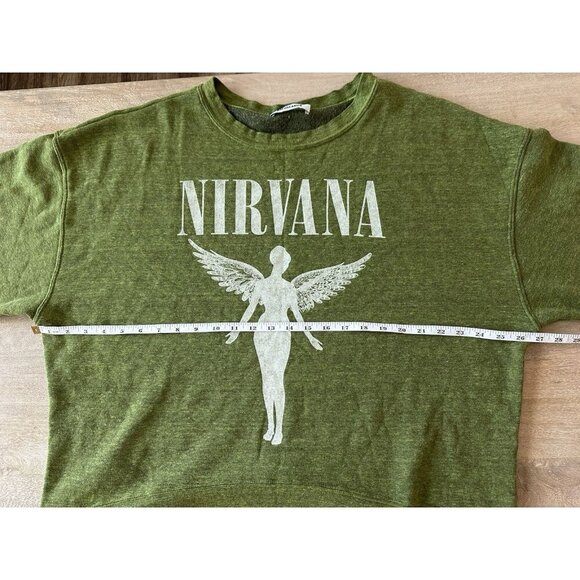 DAYDREAMER Nirvana in Utero Tour Oversized Sweatshirt Green Size Large - Picture 7 of 9